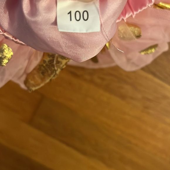 shein • pink tutu with gold polka dots • gold glitter bow • size 4T • 5/$25 - Picture 3 of 6